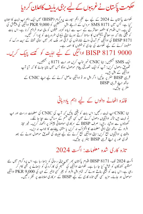 BISP 8171 9000 Payment